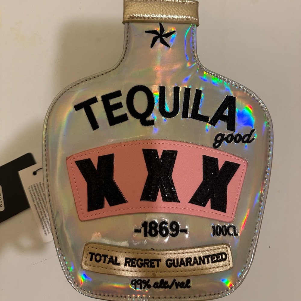 Holographic Tequila Bottle Bag